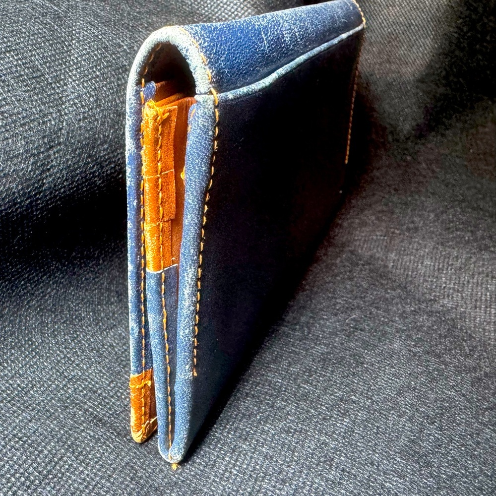 Dior Blue and Brown Leather Wallet - Picture 4 of 9